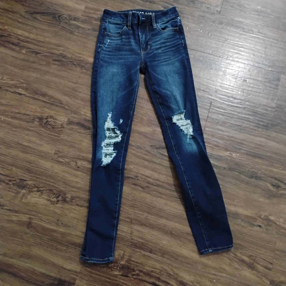 Blue Distressed American Eagle Jeans